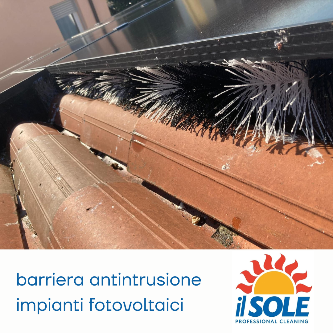 barriera antintrusione dissuasori volatili e piccioni pulizia pannelli fotovoltaici padova
