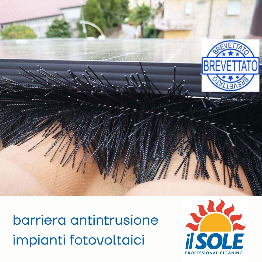 barriera antintrusione volatili pannelli fotovoltaici impresa pulizie il sole padova