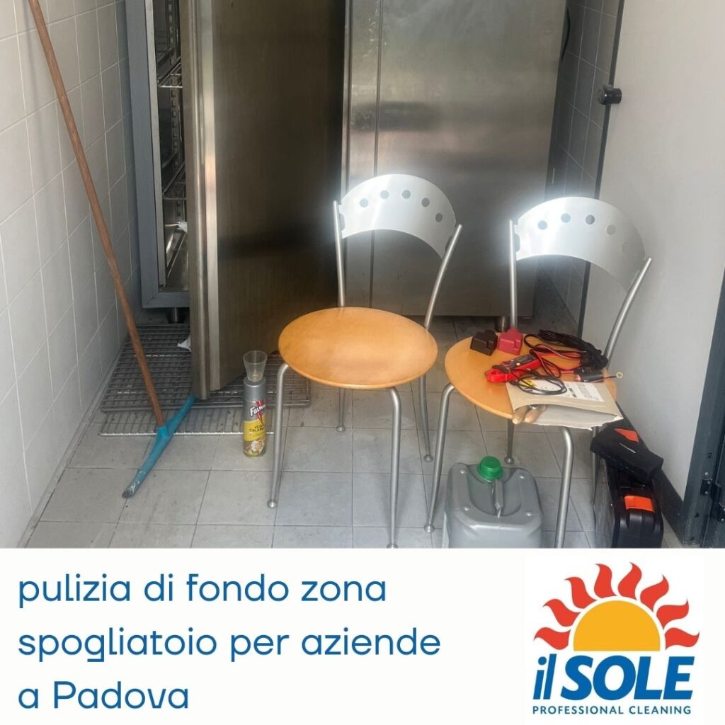 pulizia di fondo zona spogliatoio per aziende a Padova 